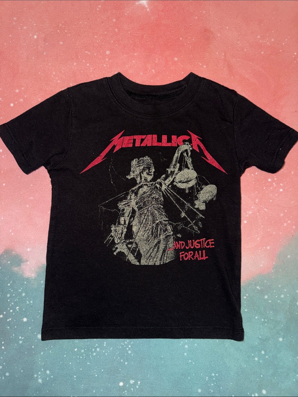 Kids' Black Short Sleeve Graphic Metallica Tee - '...And Justice for All' 4t